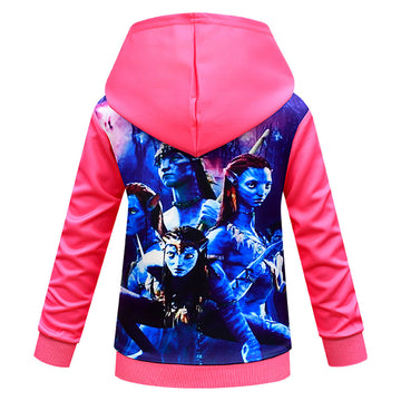 Avatar Niños Traje De Cosplay Sudadera Con Capucha Impresa 3D Chaqueta Larga Con Cordón Zip Up Abrigo
